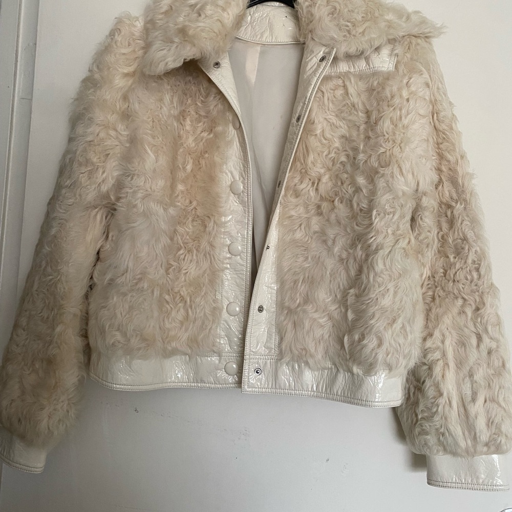 Tory Burch Ivory Faux Fur Teddy Jacket